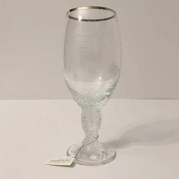 Swarovski Crystal Stella Artois Chalice Goblet Glass Limited Edition Worn Box - Picture 9 of 16